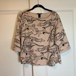 H&M cheetah shirt, blush M
